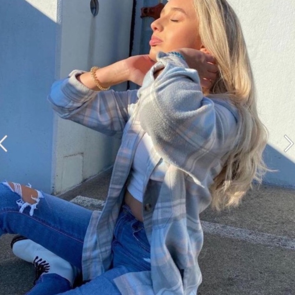 Ae American Eagle Oversized Button-Up Flannel Shi… - image 1